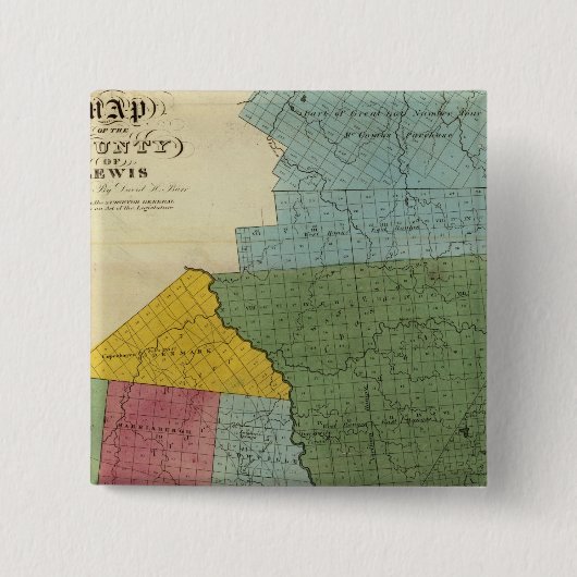 Lewis County Vierkante Button 5,1 Cm (Voorkant)