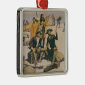 Lewis en Clark aan de Columbia River Metalen Ornament (Rechts)