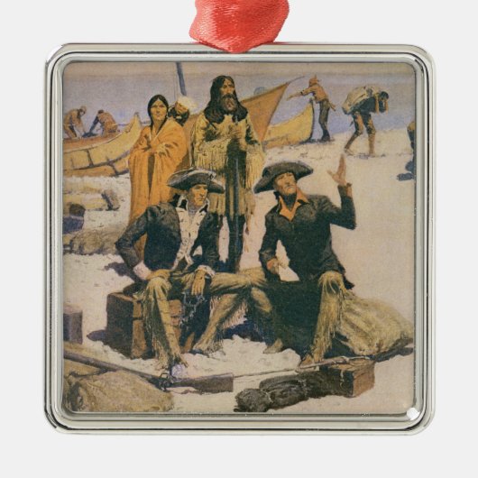 Lewis en Clark aan de Columbia River Metalen Ornament (Voorkant)