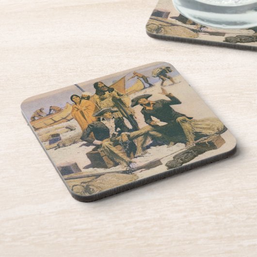 Lewis en Clark aan de Columbia River Onderzetter (Linkerzijde)