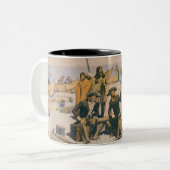 Lewis en Clark aan de Columbia River Tweekleurige Koffiemok (Voorkant links)