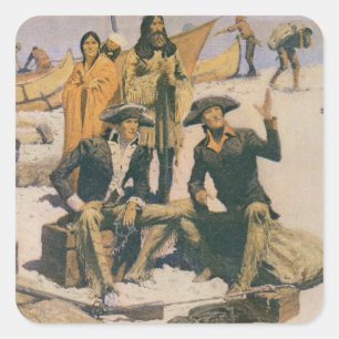 Lewis en Clark aan de Columbia River Vierkante Sticker