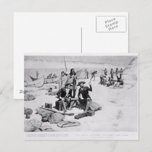 Lewis en Clark aan de monding van de Columbia Briefkaart (Voorkant / Achterkant)