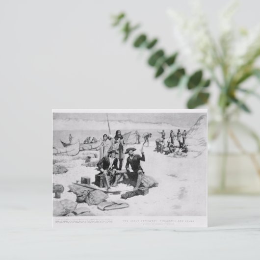 Lewis en Clark aan de monding van de Columbia Briefkaart (Staand voorkant)