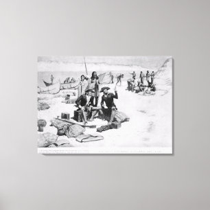 Lewis en Clark aan de monding van de Columbia Canvas Afdruk