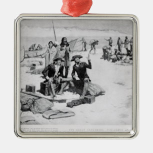 Lewis en Clark aan de monding van de Columbia Metalen Ornament