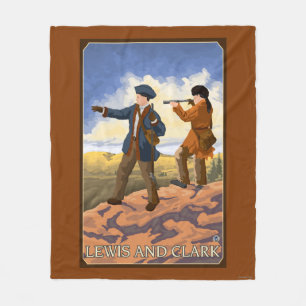 Lewis en Clark die het Westen verkennen Fleece Deken