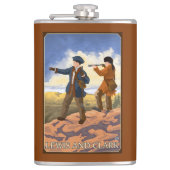 Lewis en Clark die het Westen verkennen Heupfles (Voorkant)