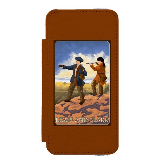 Lewis en Clark die het Westen verkennen Incipio iPhone Portemonnee Hoesje (Voorkant Agenda)