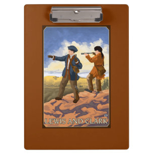 Lewis en Clark die het Westen verkennen Klembord