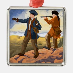 Lewis en Clark die het Westen verkennen Metalen Ornament