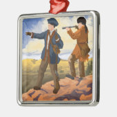 Lewis en Clark die het Westen verkennen Metalen Ornament (Links)