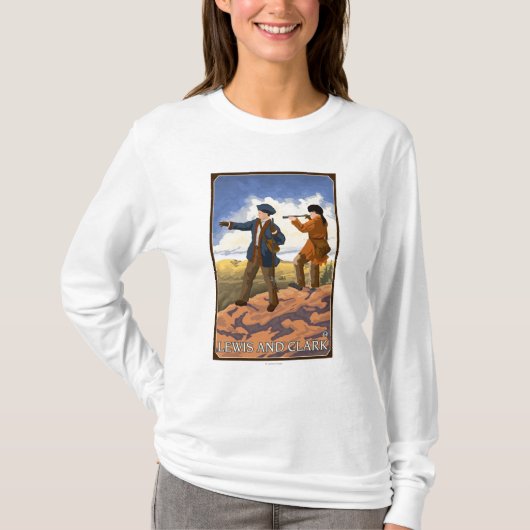 Lewis en Clark die het Westen verkennen T-shirt (Voorkant)