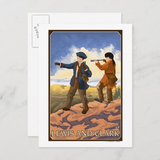 Lewis en Clark Exploring the West Briefkaart (Voorkant / Achterkant)
