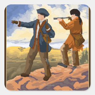 Lewis en Clark Exploring the West Vierkante Sticker