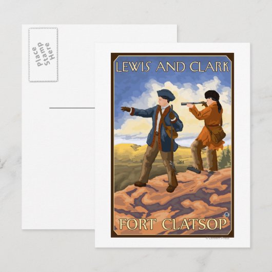 Lewis en Clark - Fort Clatsop, Oregon Briefkaart (Voorkant / Achterkant)