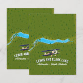 Lewis en Clark meer kaart poster. (Voorkant / Achterkant)