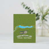 Lewis en Clark meer kaart poster. (Staand voorkant)