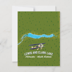 Lewis en Clark meer kaart poster.