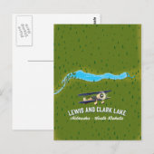Lewis en Clark meer kaart poster. (Voorkant / Achterkant)