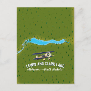 Lewis en Clark meer kaart poster.