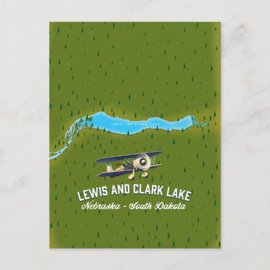 Lewis en Clark meer kaart poster. (Voorkant)