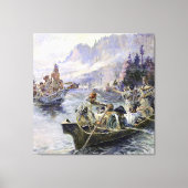 “Lewis en Clark” van Charles M Russell Canvas Afdruk (Voorkant)