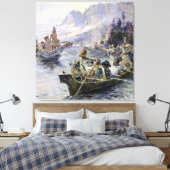 “Lewis en Clark” van Charles M Russell Canvas Afdruk (Insitu (Slaapkamer))
