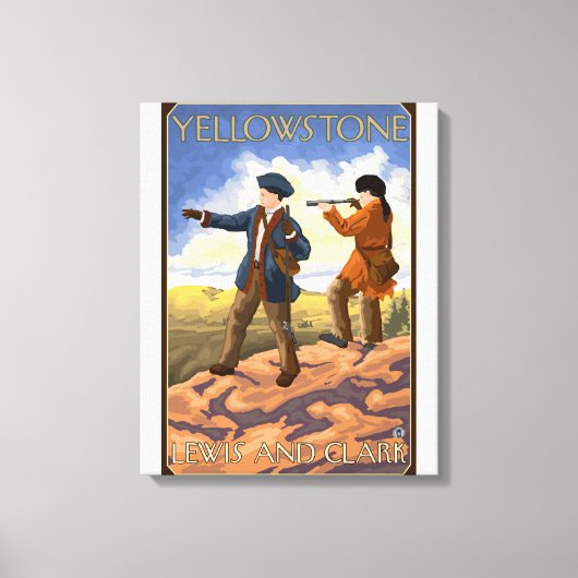 Lewis en Clark - Yellowstone National Park Canvas Afdruk (Voorkant)