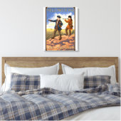 Lewis en Clark - Yellowstone National Park Canvas Afdruk (Insitu (Slaapkamer))