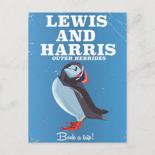 Lewis en Harris Scotland Puffin reisposter Briefkaart