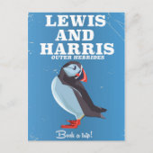 Lewis en Harris Scotland Puffin reisposter Briefkaart (Voorkant)