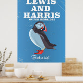Lewis en Harris Scotland Puffin reisposter Poster (Keuken)