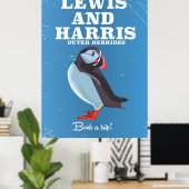 Lewis en Harris Scotland Puffin reisposter Poster (Thuiskantoor)