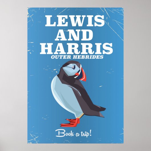 Lewis en Harris Scotland Puffin reisposter Poster (Voorkant)
