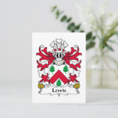Lewis Family Crest Briefkaart (Staand voorkant)
