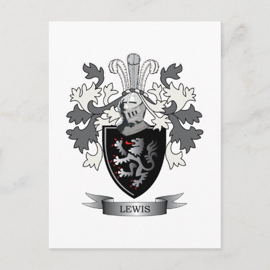 Lewis Family Crest Coat of Arms Briefkaart (Voorkant)