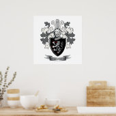 Lewis Family Crest Coat of Arms Poster (Keuken)