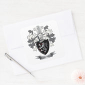 Lewis Family Crest Coat of Arms Vierkante Sticker (Envelop)