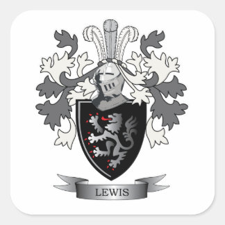 Lewis Family Crest Coat of Arms Vierkante Sticker