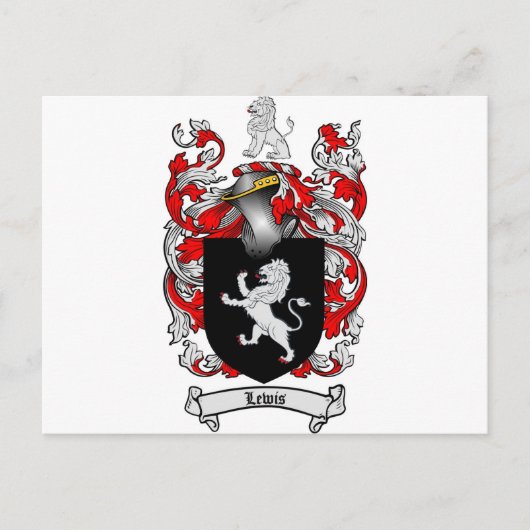 Lewis Family Crest - Lewis Coat of Arms Briefkaart (Voorkant)