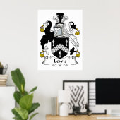 Lewis Family Crest Poster (Thuiskantoor)