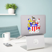 Lewis Family Crest Sticker (Laptop op bureau)