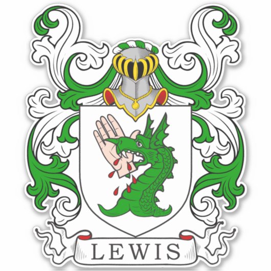 Lewis Family Crest Sticker (Voorkant)
