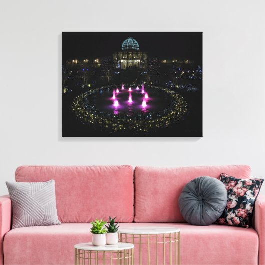 Lewis Ginter Botanical Garden Lights. Canvas (Insitu (Woonkamer))