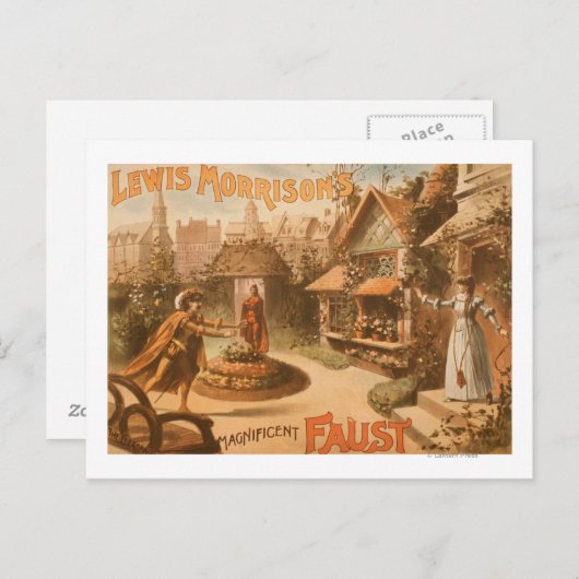 Lewis Morrison's Magnificent Faust Theater Briefkaart (Voorkant / Achterkant)