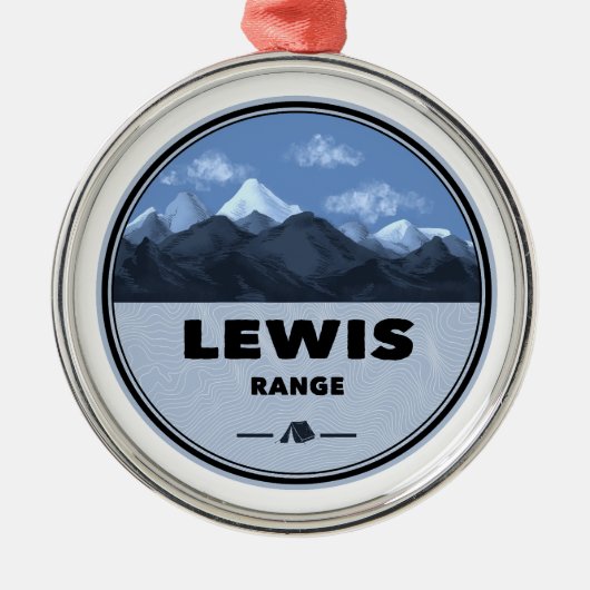 Lewis Mountain Range Kamperen Metalen Ornament (Voorkant)
