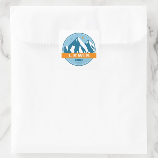 Lewis Mountain Range Vierkante Sticker (Tas)