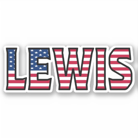 Lewis Name Vorname USA Sticker Stickerset (Voorkant)
