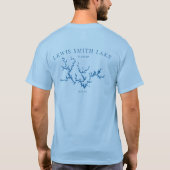 Lewis Smith Lake Alabama Map dubbelzijdig T-shirt (Achterkant)